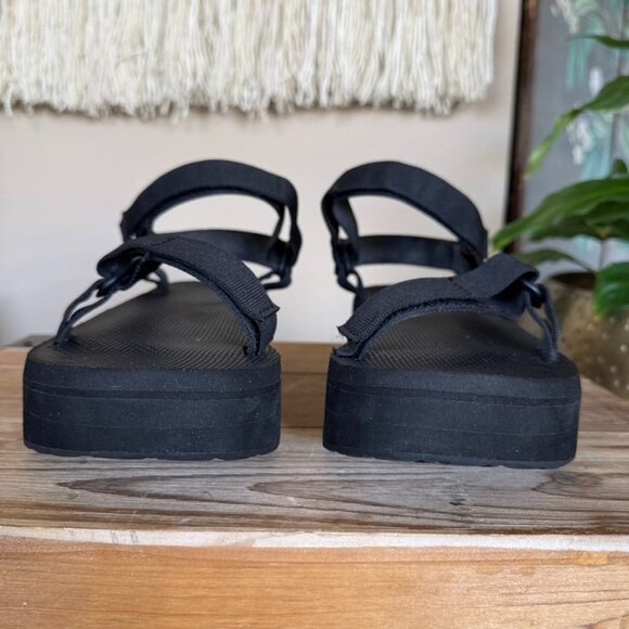 Teva Black Universal Flatform Gorpcore Sporty Festival Platform Sandal Size 10 - Picture 4 of 14